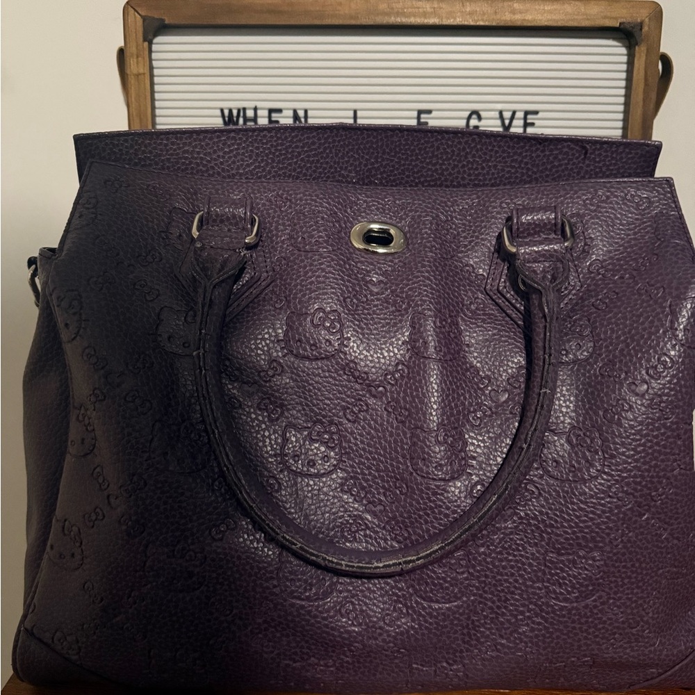 💜 Hello Kitty x Loungefly Embossed Purple Leather Tote Bag - Picture 5 of 16